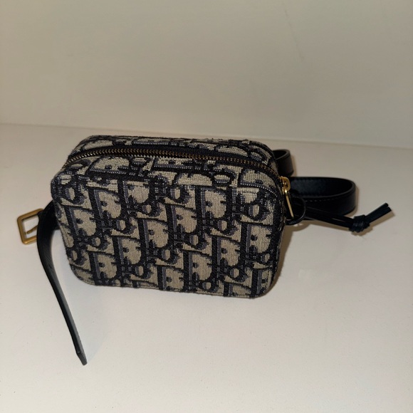 Dior Navy and Cream Monogram Pouch - Picture 1 of 4